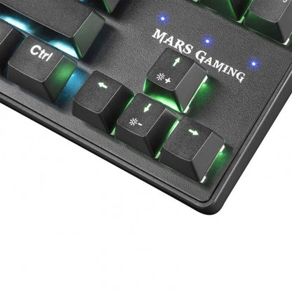 Mars Gaming - MKXTKLBES Teclado Mecánico Ultra-compacto TKL RGB Reposamuñecas Switch OUTEMU SQ Azul Idioma Español