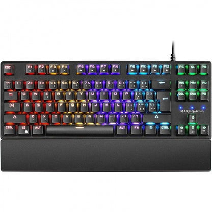 Mars Gaming MKXTKL Teclado Mecanico - Diseño TKL Compacto - Iluminacion RGB Multiefectos - Switches OUTEMU SQ - Reposamuñecas Ergonomico Extraible - Color Negro 1 pieza(s)