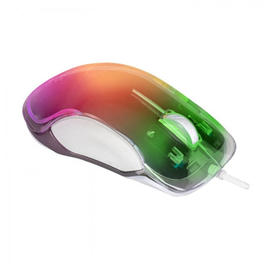 Mars Gaming - MMGLOWW Ratón Gaming RGB Chroma-Glow Acabado Espejo 12800 DPI Blanco