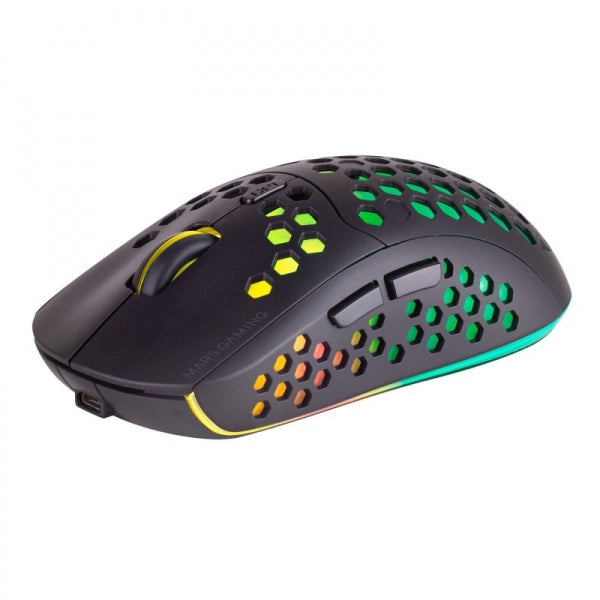 Mars Gaming - MMW3  Ratón Gaming Inalámbrico  RGB Flow  Ultraligero 79g  3200DPI  Negro