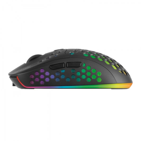 Mars Gaming - MMW3  Ratón Gaming Inalámbrico  RGB Flow  Ultraligero 79g  3200DPI  Negro