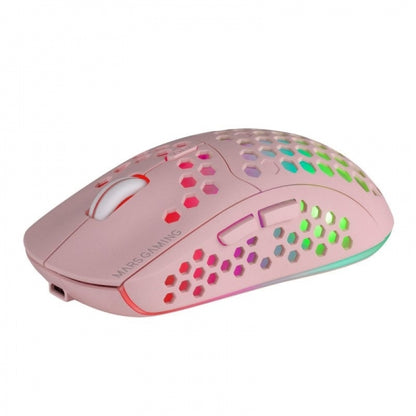 Mars Gaming - MMW3P  Ratón Gaming Inalámbrico  RGB Flow  Ultraligero 79g  3200DPI  Rosa