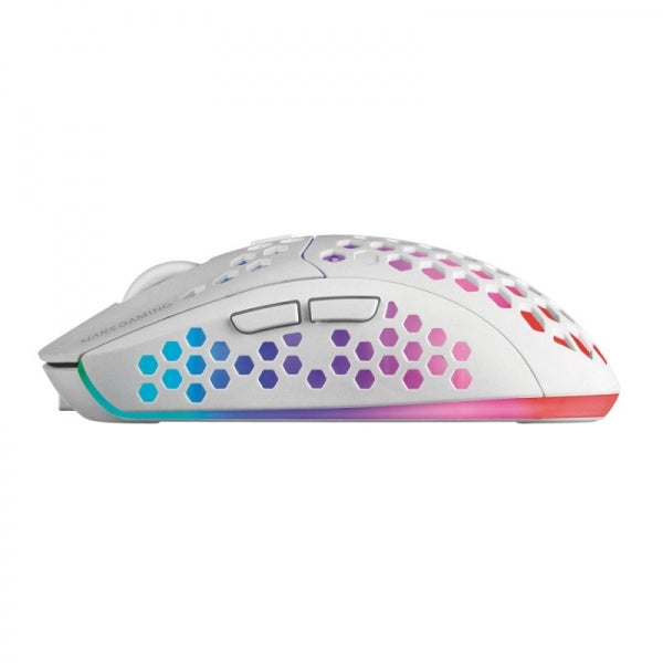 Mars Gaming - MMW3W  Ratón Gaming Inalámbrico  RGB Flow  Ultraligero 79g  3200DPI  Blanco