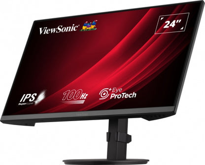 Viewsonic Monitor 24" VG2408A-MHD LED IPS FullHD - 16:9 - VGA - HDMI - DisplayPort - Altavoces - Ajustable en Altura - Color Negro 1 pieza(s)