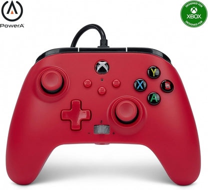 PowerA Mando con Cable Enhanced para Xbox Series X|S -  Artisan Red 1 pieza(s)