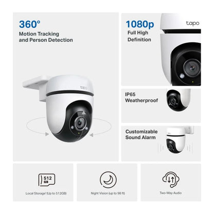 TP-Link Tapo TC40 Camara de Seguridad IP FullHD WiFi - Apta para Exterior - Vision Nocturna - Deteccion de Movimiento - Vision Panoramica 360º - Modo Privado Avanzado 1 pieza(s)