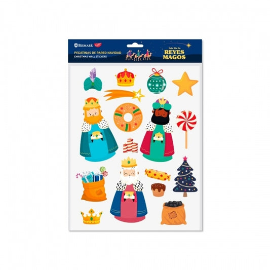 Bismark Pack de Pegatinas de Pared Navideñas - Incluyen los 3 Reyes Magos - Diseños Surtidos 1 pieza(s)