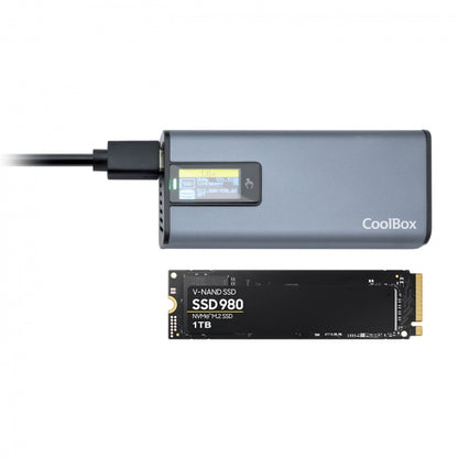 CoolBox - COO-MCM-M2F caja para disco duro externo Caja externa para unidad de estado sólido (SSD) Gris M.2