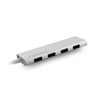 CoolBox - COO-HUC4U3 hub de interfaz USB 3.2 Gen 1 (3.1 Gen 1) Type-C 5000 Mbit/s Aluminio