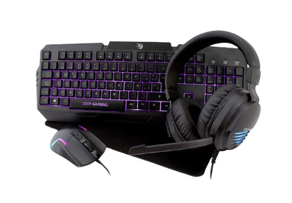 Deep Gaming - Pack gaming DeepX-Wing 2 teclado Ratón incluido USB QWERTY Español Negro