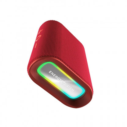 Energy Sistem Altavoz Bluetooth - Hecho con Plastico Reciclado - IPX6 - 12h de Autonomia - Radio FM - Luces LED - Manos Libres - Micro SD - TWS - Color Rojo 1 pieza(s)