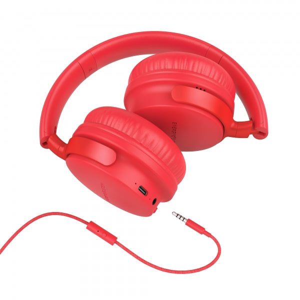 Energy Sistem Auriculares Bluetooth 5.1 - Diseño Plegable - 25h de Bateria - Graves Profundos - Microfono de Alta Calidad - Acabados Metalicos - Color Rojo 1 pieza(s)