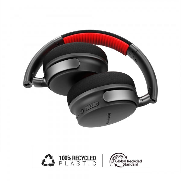 Energy Sistem Auriculares Bluetooth - 50h Autonomia - IPX5 Resistente - Deep Bass - Almohadillas Intercambiables - Diseño Plegable - Materiales Reciclados - Color Negro 1 pieza(s)