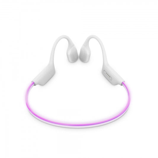 Energy Sistem Auriculares de Conduccion Osea - Bluetooth 5.4 - IPX8 - 8GB Memoria - 11h Autonomia - Carga Rapida - Luces LED - Microfono Integrado - Color Blanco 1 pieza(s)