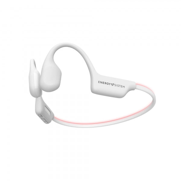 Energy Sistem Auriculares de Conduccion Osea - Bluetooth 5.4 - IPX8 - 8GB Memoria - 11h Autonomia - Carga Rapida - Luces LED - Microfono Integrado - Color Blanco 1 pieza(s)