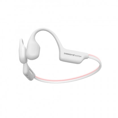 Energy Sistem Auriculares de Conduccion Osea - Bluetooth 5.4 - IPX8 - 8GB Memoria - 11h Autonomia - Carga Rapida - Luces LED - Microfono Integrado - Color Blanco 1 pieza(s)