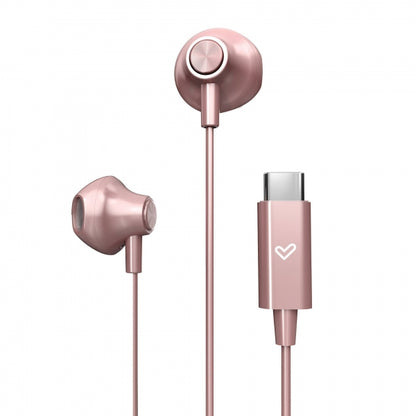 Energy Sistem Auriculares de Boton - Sonido HD - Conexion Tipo C - Microfono Integrado - Control de Reproduccion - Cable 120 cm - Packaging Reciclado - Color Rosa 1 pieza(s)