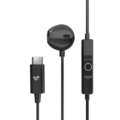 Energy Sistem Auriculares de Boton - Sonido HD - Conexion Tipo C - Microfono Integrado - Control de Reproduccion - Cable 120 cm - Packaging Reciclado - Color Negro 1 pieza(s)