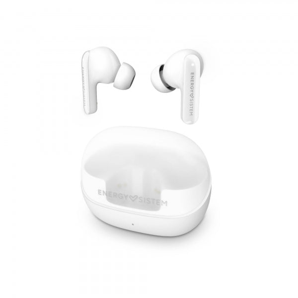 Energy Sistem Auriculares ANC -30dB - Quad Mic - Bluetooth 5.4 - 25h Autonomia - IPX4 - Plastico Reciclado - Color Blanco 1 pieza(s)