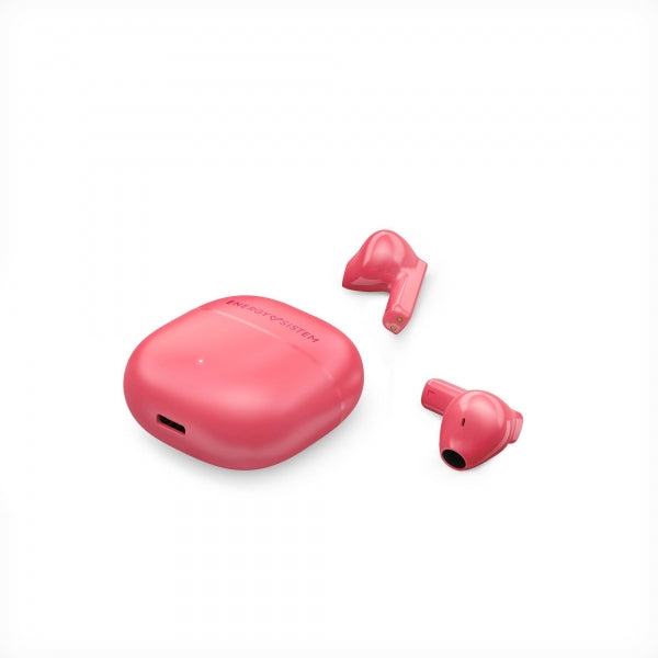 Energy Sistem Auriculares True Wireless - Bluetooth 5.4 - 20h Autonomia - Graves Profundos - Materiales Reciclados - Asistente de Voz Integrado - Color Rojo 1 pieza(s)