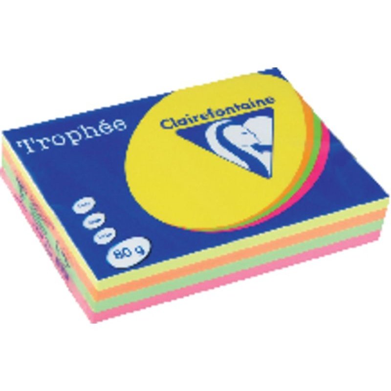 Clairefontaine - CLF P.500H COL.FLUOR A4 80G.STD 1705P