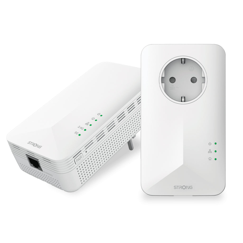 Strong - POWERL1000DUOWIFIEUV2 adaptador de red PowerLine 1000 Mbit/s Ethernet Wifi Blanco 2 pieza(s)