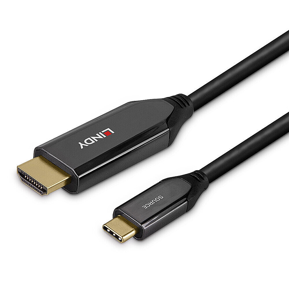 Lindy - 43369 adaptador de cable de vídeo 3 m USB Tipo C HDMI tipo A (Estándar) Negro