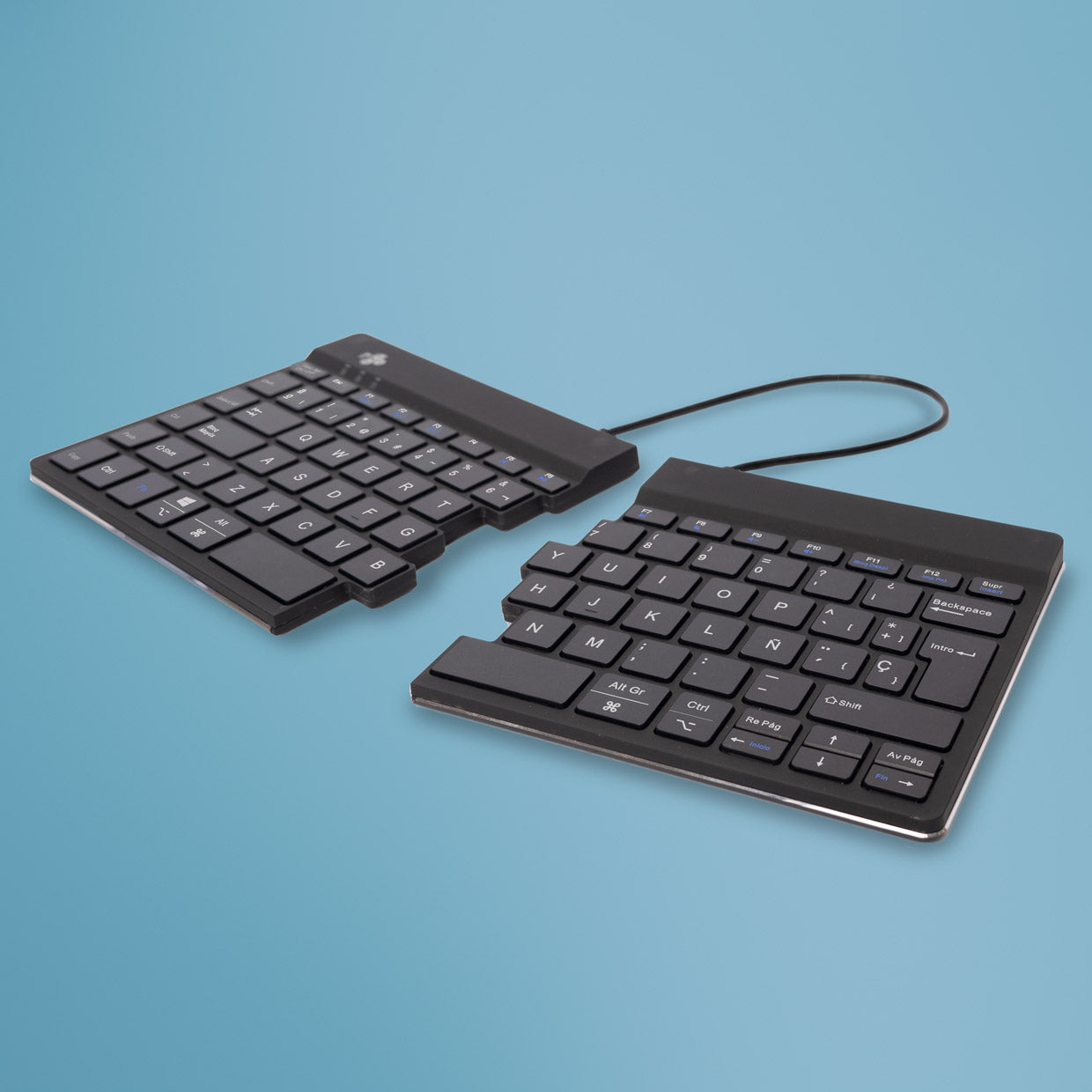 R-Go Tools - Teclado ergonómico R-Go Split Break con software de pausa  teclado dividido ergonómico  QWERTY (ES)  bluetooth  negro