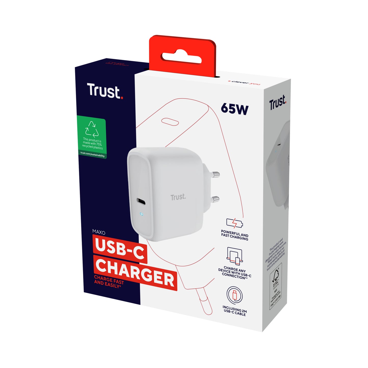 Trust - Maxo 65W Universal Blanco Corriente alterna