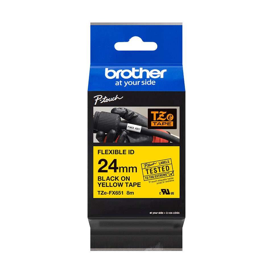 Brother TZE-FX651 cinta para impresora de etiquetas Negro sobre amarillo TZ