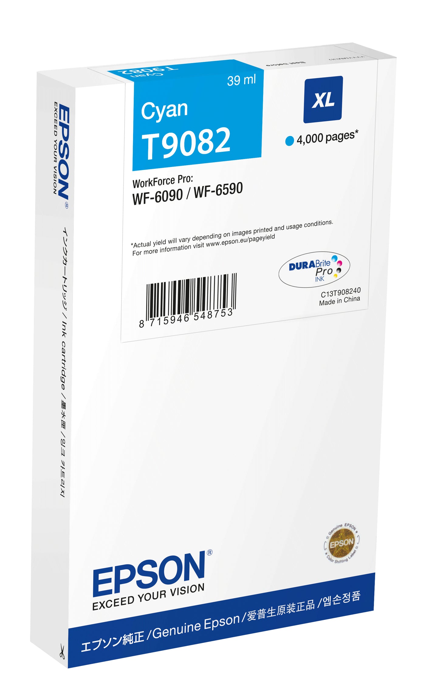 Epson Cartucho T9082 cian XL