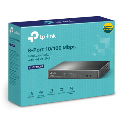 TP-Link - TL-SF1008P No administrado Fast Ethernet (10/100) Energía sobre Ethernet (PoE) Negro