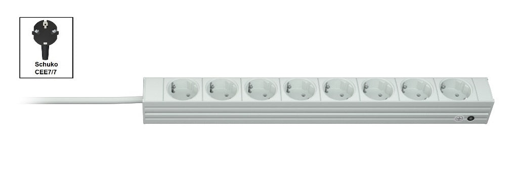 Vertiv - Knürr PDU DI-STRIP  básica  0U/1U  entrada Schuko de 230 V y 16 A  salidas (8) Schuko