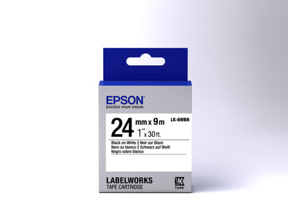 Epson - Cinta estándar - LK-6WBN estándar negra/blanca 24/9