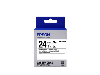 Epson - Cinta estándar - LK-6WBN estándar negra/blanca 24/9