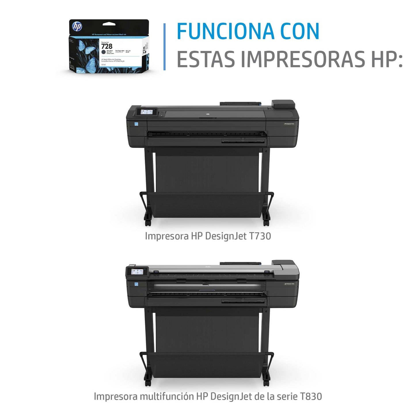 HP Cartucho de tinta DesignJet 728 cian de 300 ml