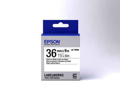 Epson - Cinta estándar - LK-7WBN estándar negra/blanca 36/9