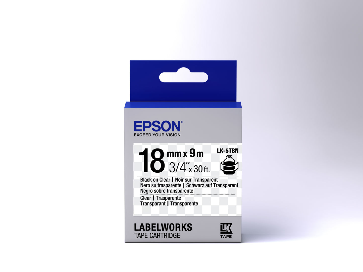 Epson - Cinta transparente - LK-5TBN negra transparente/transparente 18/9