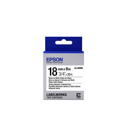 Epson - Cinta adhesiva resistente - LK-5WBW cinta adhesiva resistente negra/blanca 18/9