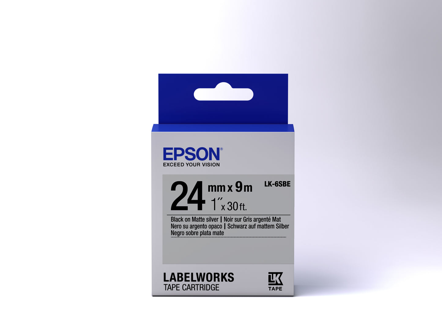 Epson - Cinta mate - LK-6SBE negra/plata mate 24/9