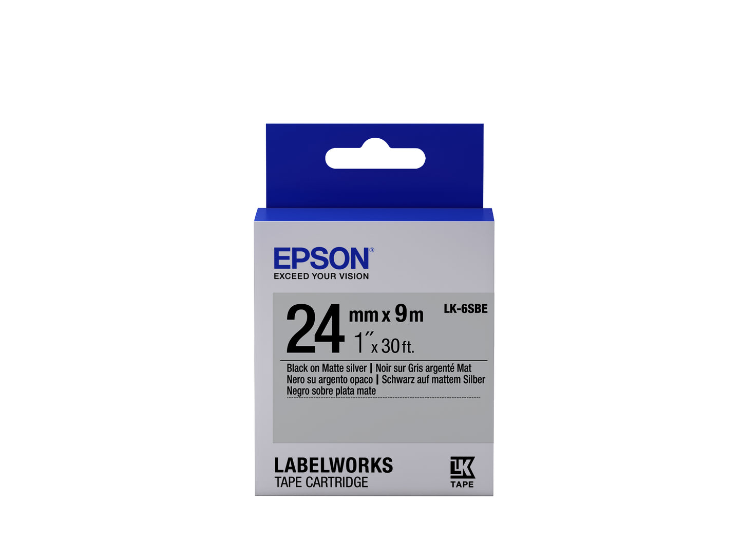 Epson - Cinta mate - LK-6SBE negra/plata mate 24/9