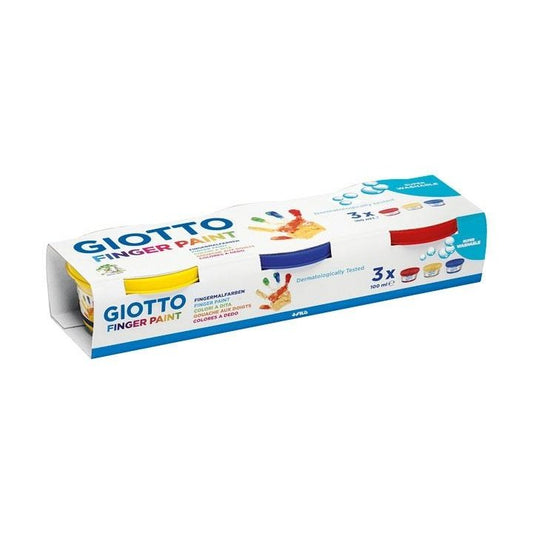 Giotto - GIOTTO PINTURA DE DEDOS DE 100 ML COLORES ESTUCHE DE 3 BOTES