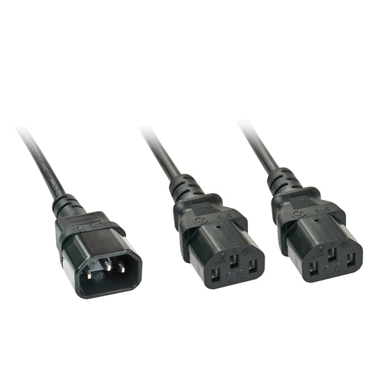 Lindy - 30039 cable de transmisión Negro 2 m C14 acoplador Acoplador C13 2 x