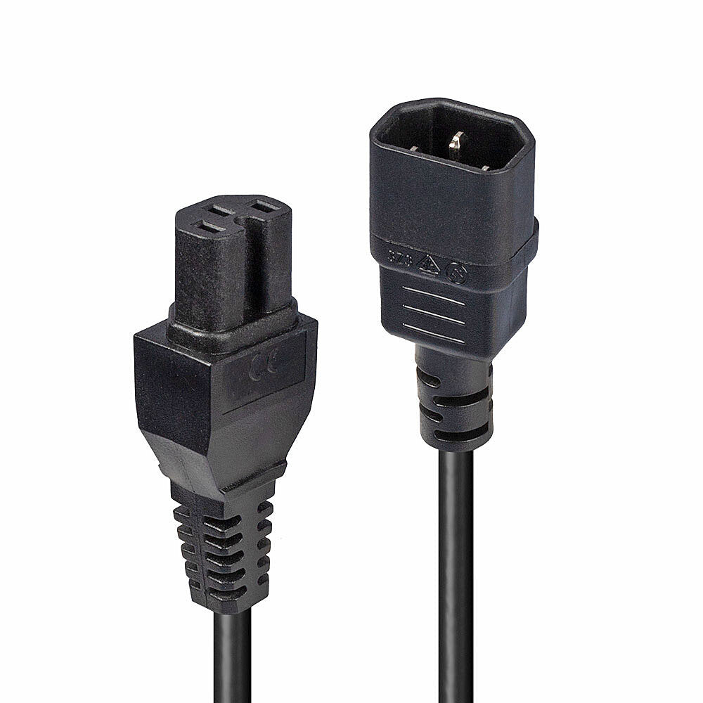 Lindy - 30314 cable de transmisión Negro 2 m C14 acoplador C15 acoplador