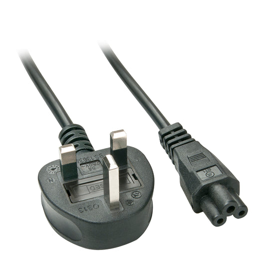 Lindy - 30409 cable de transmisión Negro 2 m C5 acoplador