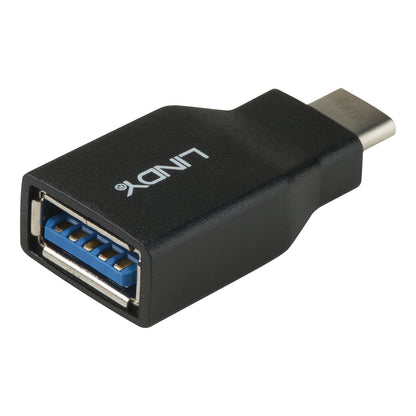 Lindy - 41899 cambiador de género para cable USB 3.1-C USB 3.1-A Negro