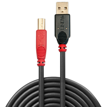 Lindy - 42762 cable USB USB 2.0 15 m USB A USB B Negro  Rojo