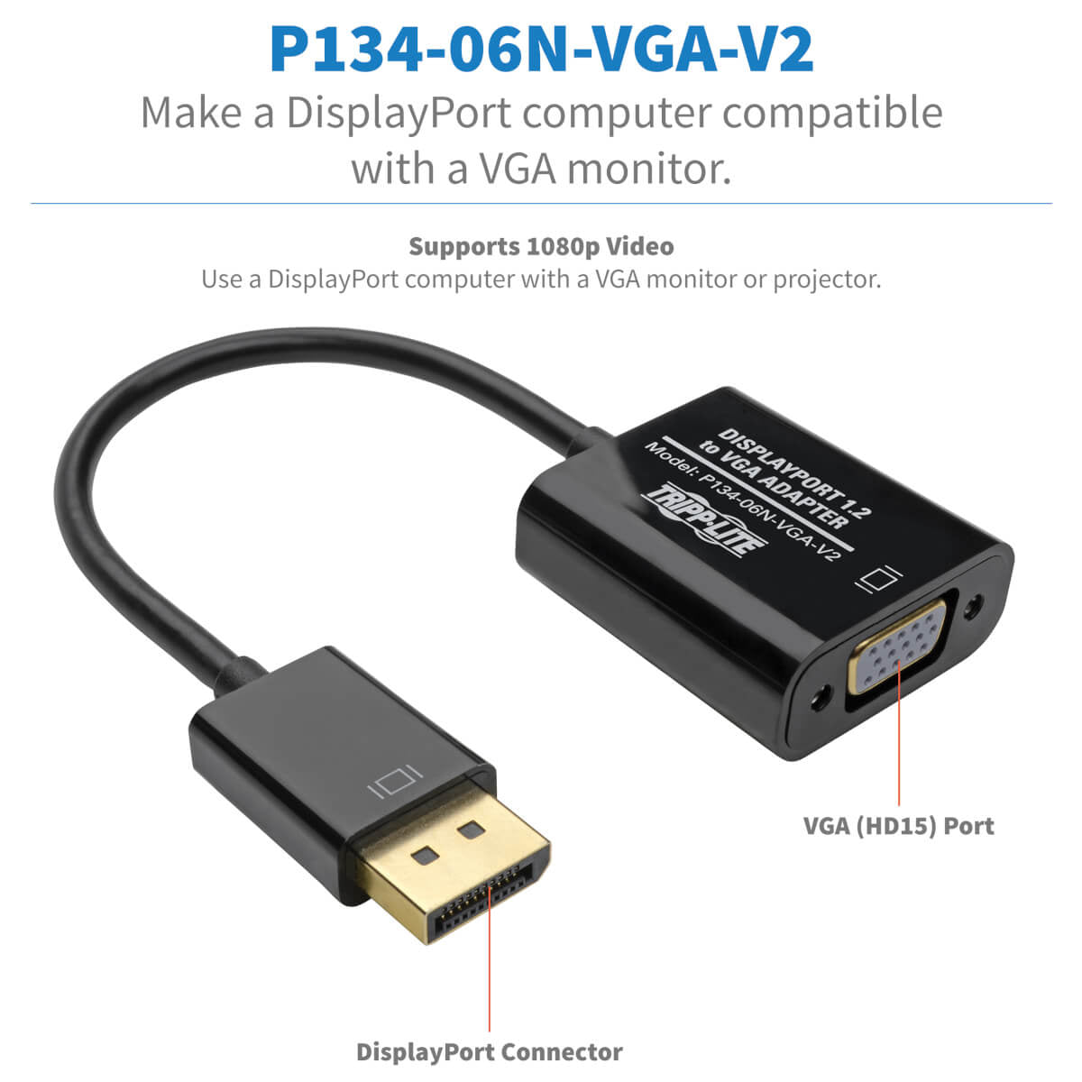 Eaton - DISPLAYPORT TO VGA ACTIVE ADAPTER V