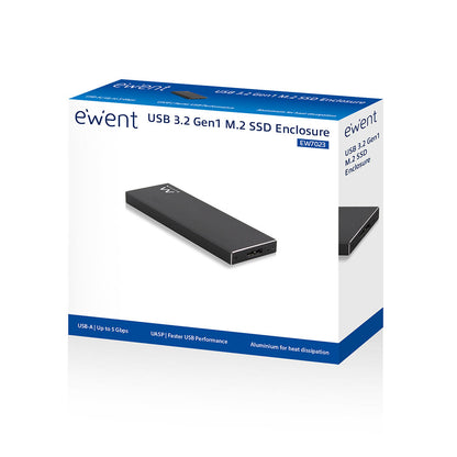 Ewent - EW7023 caja para disco duro externo Caja externa para unidad de estado sólido (SSD) Negro M.2