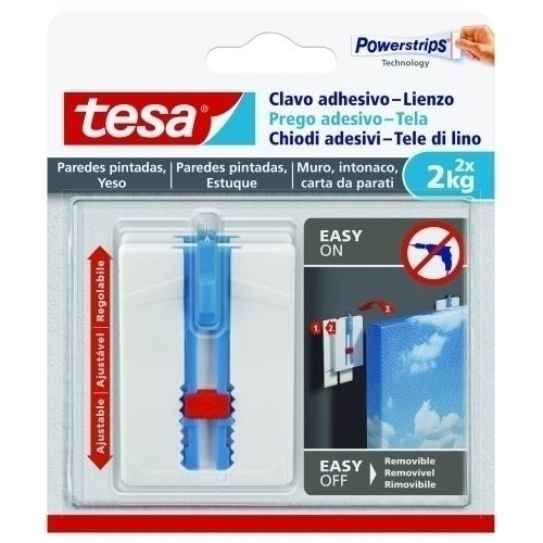 TESA - CLAVO ADHESIVO TESA AJUSTABLE LIENZO 2kg - Pack de 8 unidades